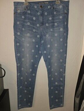 Michael Kors Light Blue Polka Dot Skinny Jeans